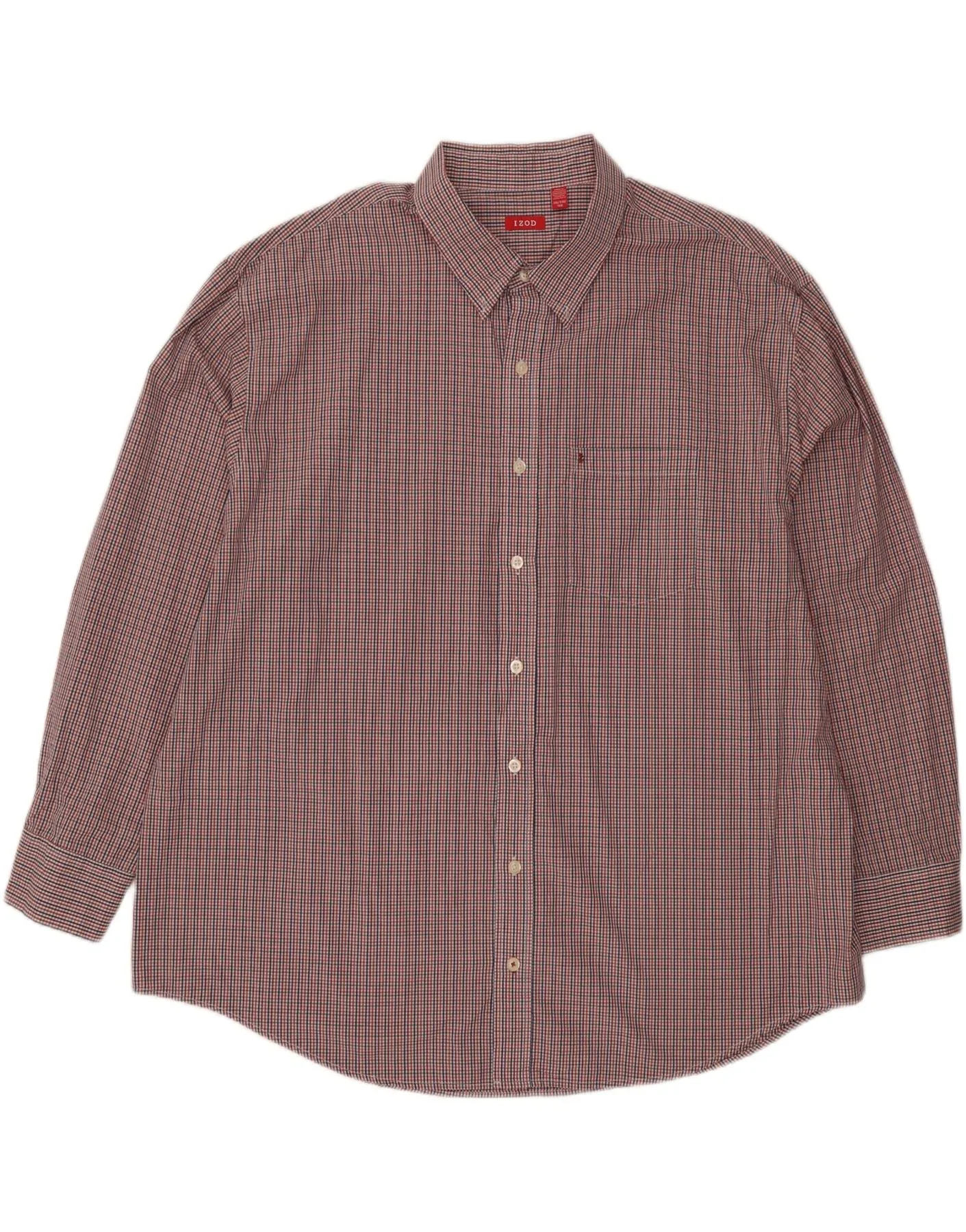 Athletic Cut IZOD Mens Shirt 3XL Red Check Cotton
