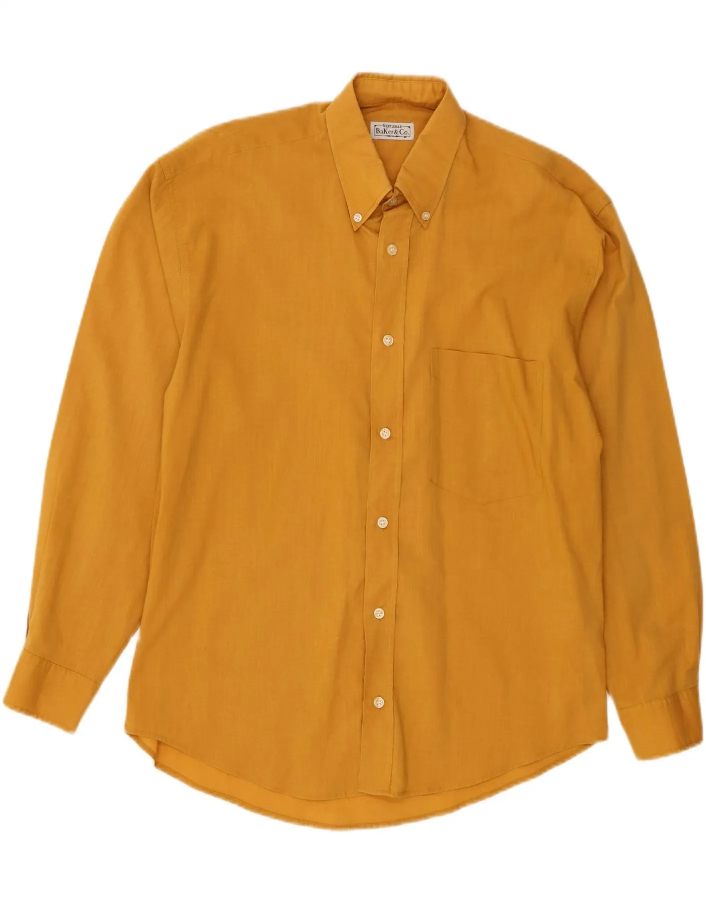 VINTAGE Mens Shirt Medium Yellow Polyester stain resistant coating