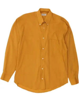 VINTAGE Mens Shirt Medium Yellow Polyester stain resistant coating