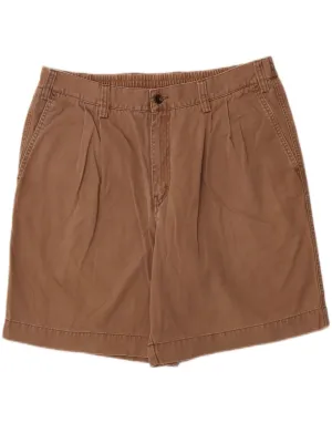 EDDIE BAUER Mens Chino Shorts W38 XL Brown Cotton Quick Flex Adjustable drawstring