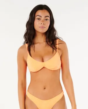 Ocean Life Rip Curl Dusk Textured D-DD Bra Top-Electric Peach