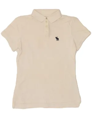 Casual Comfort Look ABERCROMBIE & FITCH Womens Polo Shirt UK 6 XS White Cotton
