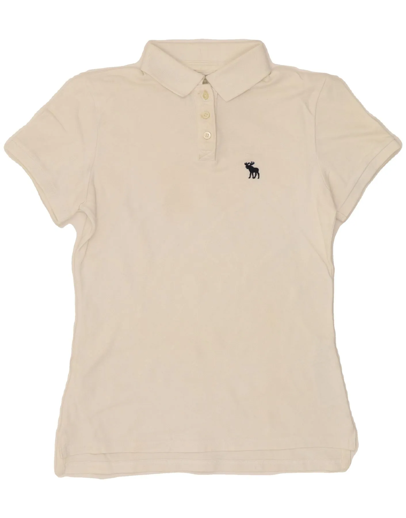Casual Comfort Look ABERCROMBIE & FITCH Womens Polo Shirt UK 6 XS White Cotton