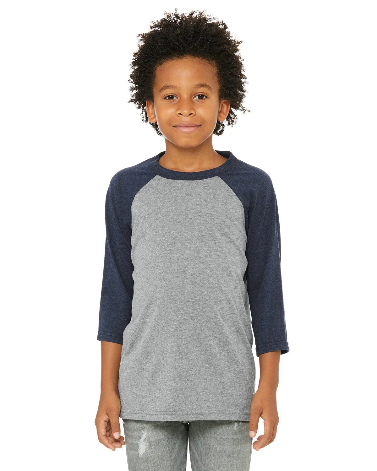 Bella   Canvas 3200Y Youth 3/4-Sleeve Baseball T-Shirt Soft and Flexible GentleWashResistance