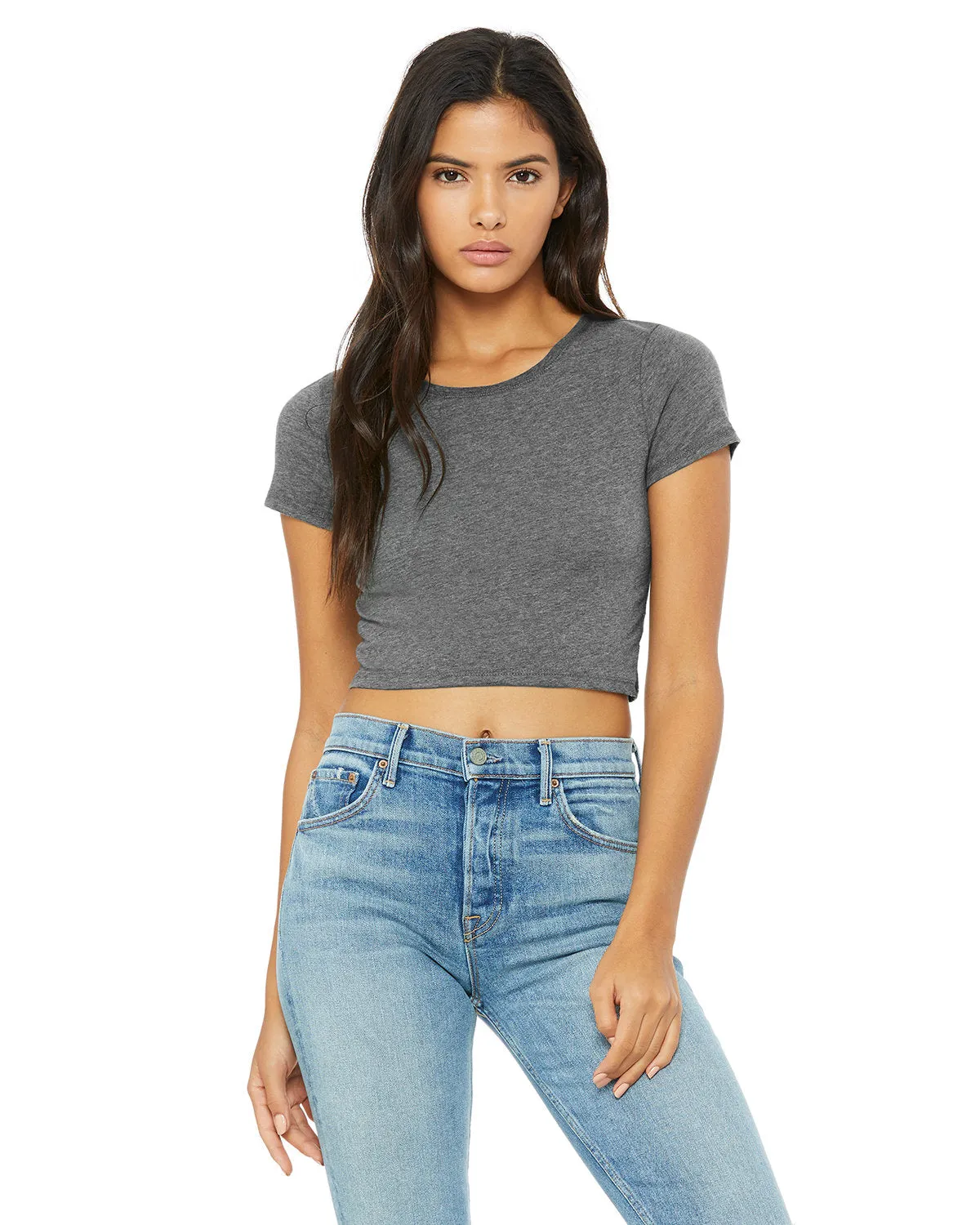 Bella   Canvas 6681 Ladies' Poly-Cotton Crop T-Shirt UV protection layer