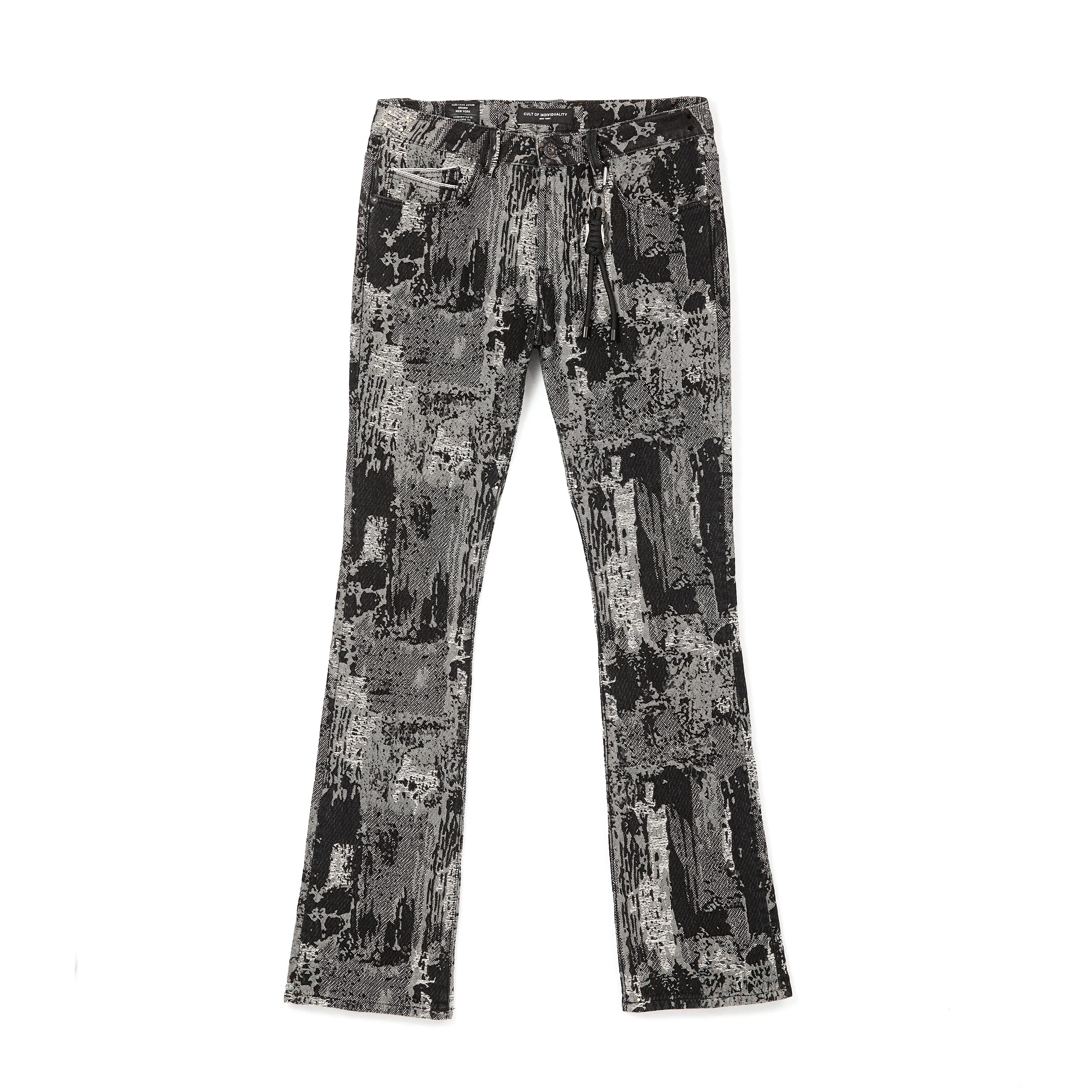 LENNY BOOTCUT JEANS IN DIGI BLACK Bartack Stitching