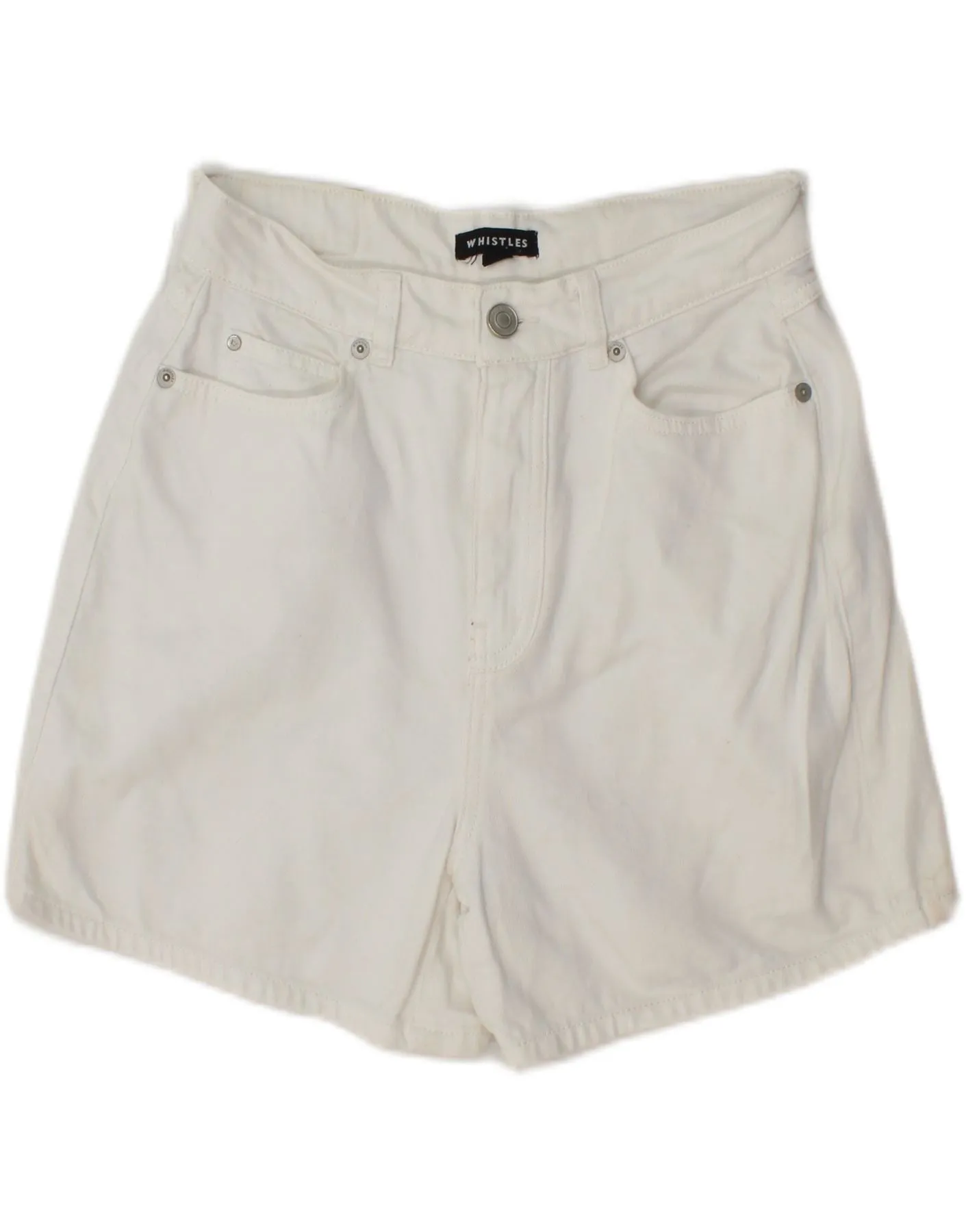 WHISTLES Womens Denim Shorts W27 Small White Cotton Summer Fashion