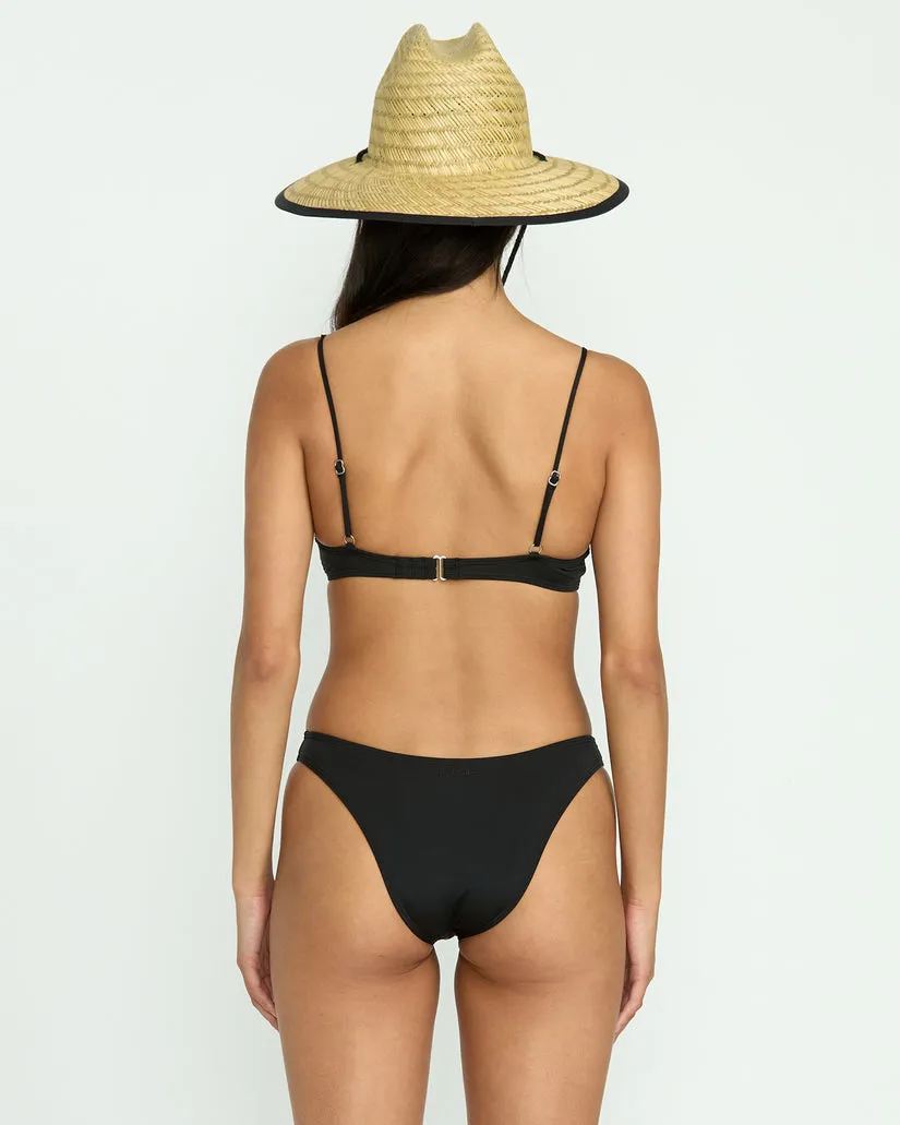 Billabong Sol Searcher Jaclyn Crop Top-Black Pebble UPF Protection UV Protective Material