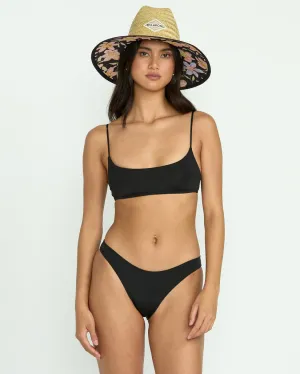Two-Tone-Design Vacation Pack Billabong Sol Searcher Jaclyn Crop Top-Black Pebble