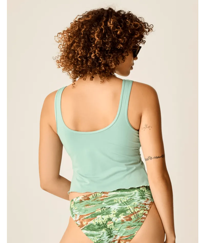 Lightweight Fabric Wrinkle Resistant Material Carve Designs Vida Notchneckini Top-Haze