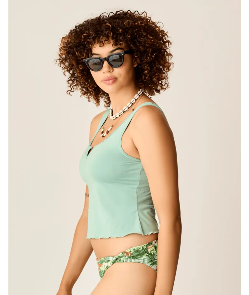 Holiday Packing High Waisted Cut Carve Designs Vida Notchneckini Top-Haze