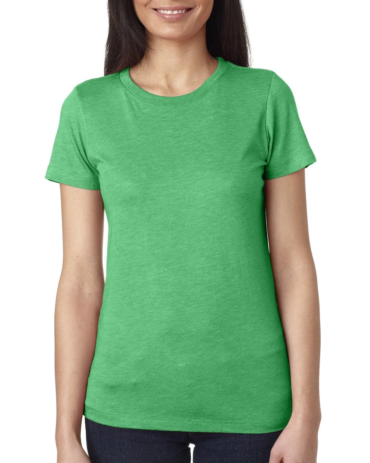 Next Level 6710 Ladies' Triblend Crew Water Based Ink Simple and Chic