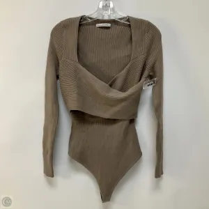 classic bodysuit zipper bodysuit Bodysuit By Abercrombie And Fitch In Taupe, Size: L