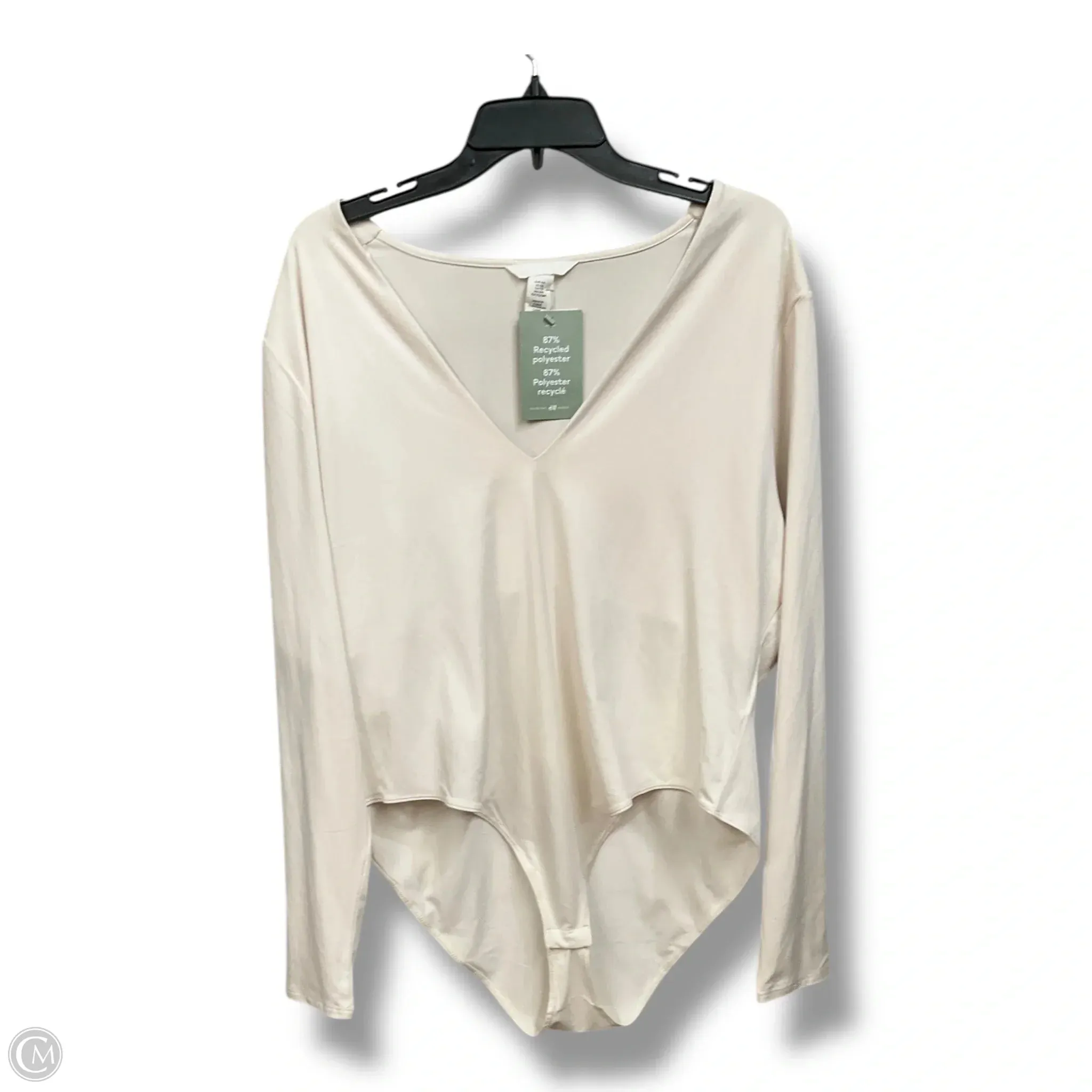 bodysuit with blazer work bodysuit Bodysuit By H&m In Ivory, Size: Xxl