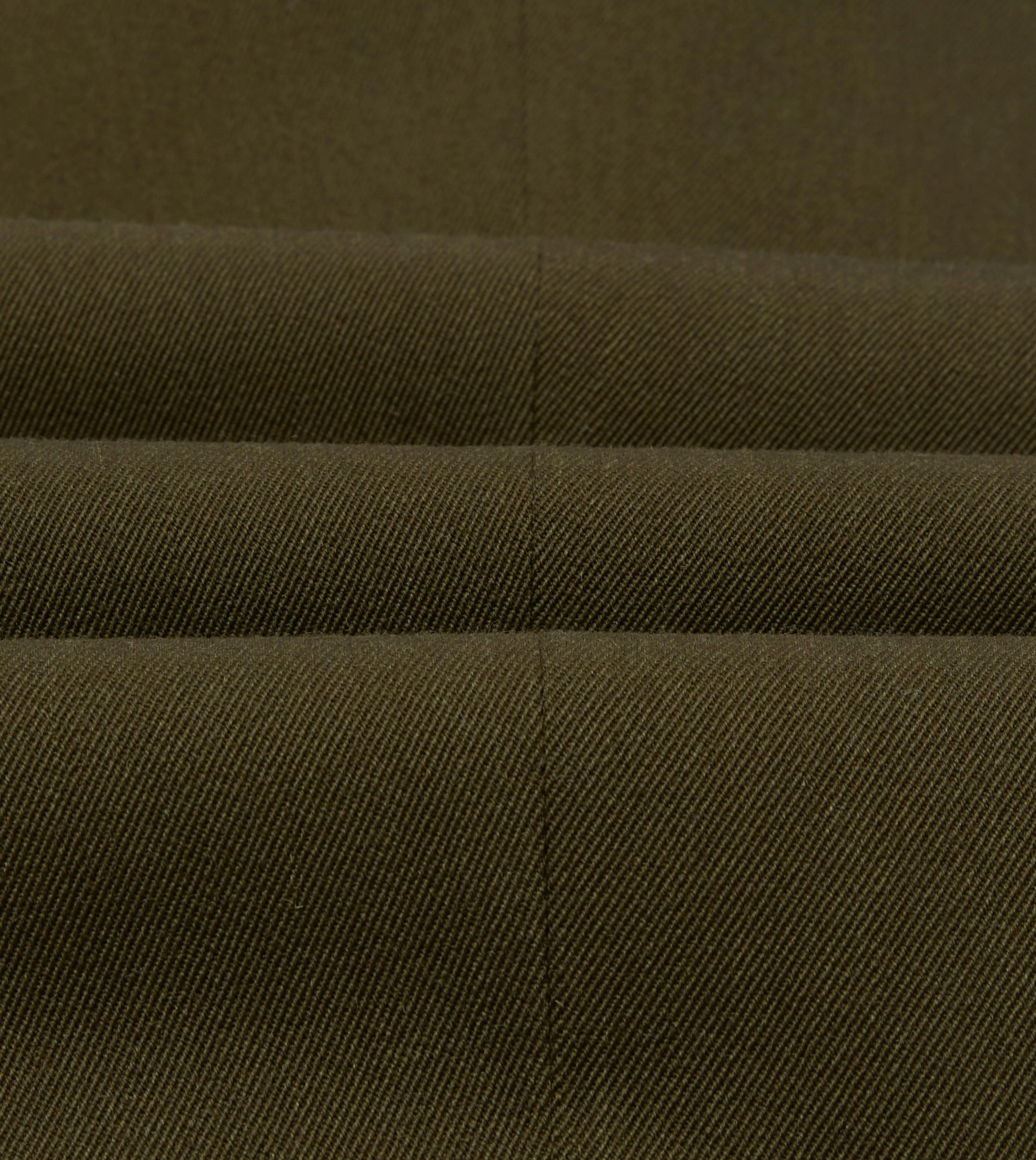 No Gap Closure System Olive Wool-Cotton Single Pleat Trouser