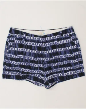Custom Fit J. CREW Womens Chino Shorts US 10 Large W34 Navy Blue Striped Linen