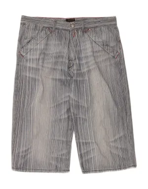ENERGIE Mens Bermuda Shorts W36 L19 Blue Pinstripe Cotton Ergonomic Pattern Cutting