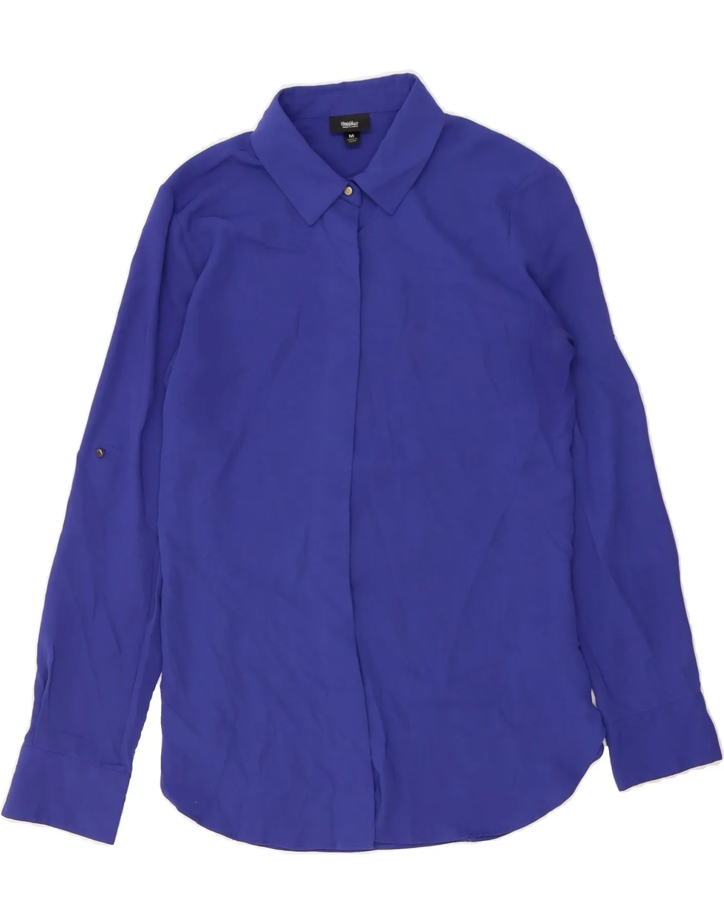 Wardrobe Must-Have MOSSIMO Womens Shirt Blouse UK 12 Medium Blue Polyester