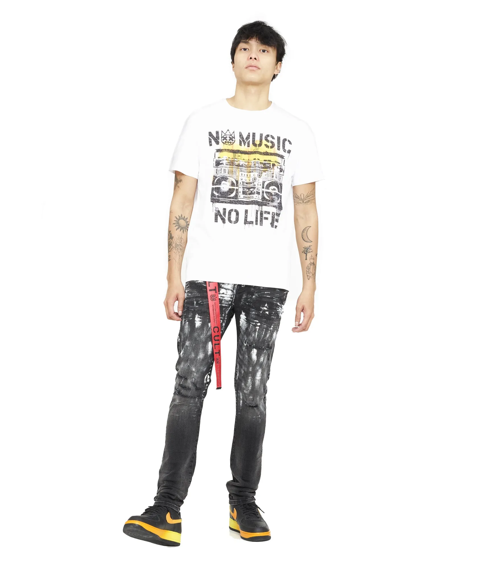 Regular Style Base Look PUNK SUPER SKINNY BELTED IN PAIN