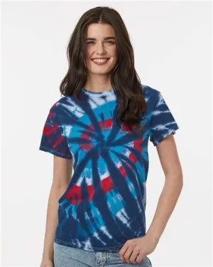 Timeless Wear Classic Comfort Dyenomite 200T2 Multi-Color Cut-Spiral Tie-Dyed T-Shirt