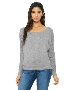 Ultimate Fit Chilly Day Style Bella   Canvas 8850 Ladies' Flowy Long-Sleeve Off Shoulder T-Shirt