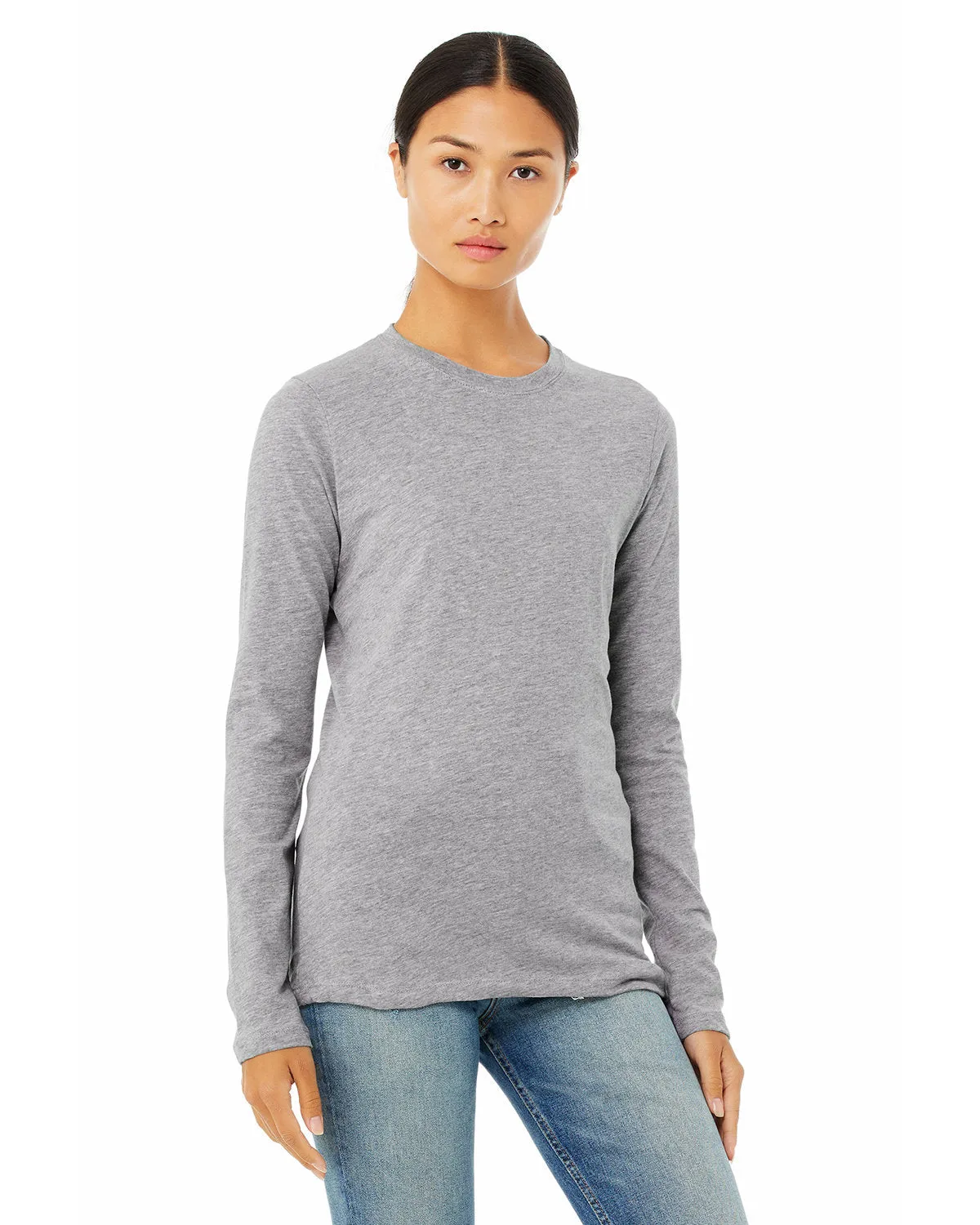 Bella   Canvas B6500 Ladies' Jersey Long-Sleeve T-Shirt Floral Pattern