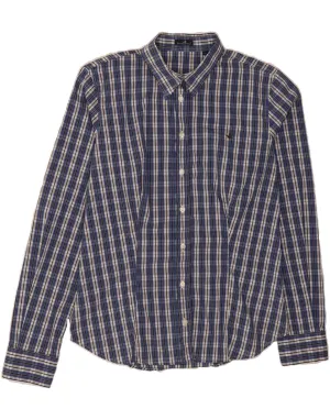 Abrasion resistant Abrasion Resistant Edging BROOKSFIELD Womens Shirt IT 46 Large Blue Check Cotton