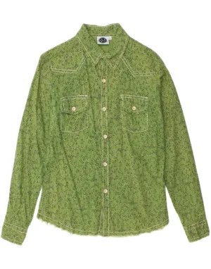 MAUI AND SONS Mens Shirt Medium Green Floral Cotton Breathable mesh Bold Pattern