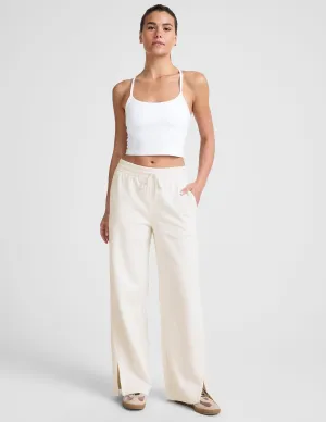 Durable Wear Comfortable Movement LuxeFleece Side Slit Wide Leg Pant