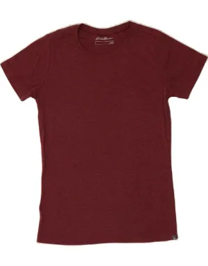 EDDIE BAUER Womens T-Shirt BEST SELL UK 14 Large Burgundy Cotton Quick Wear