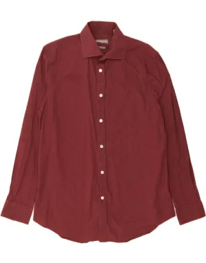Weekend Adventure MICHAEL KORS Mens Slim Fit Shirt Size 15 1/2 Medium Burgundy Spotted