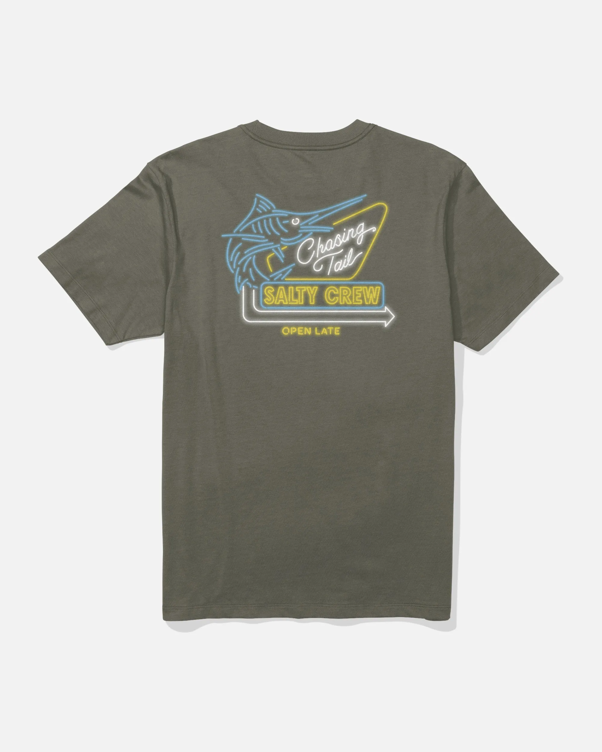 Breezy Comfort Timeless Piece Neon Sign Tee - Dusty Olive
