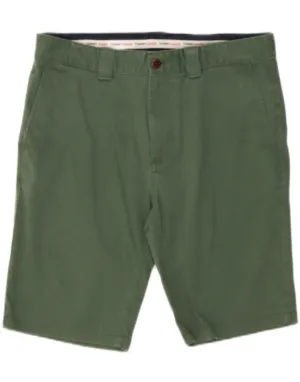 TOMMY HILFIGER Mens Chino Shorts W34 Large Green Cotton MultiPocket Design