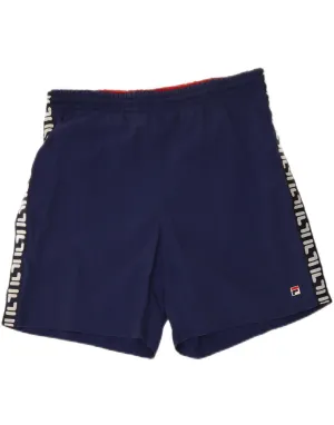 Sports Comfort garden work FILA Mens Graphic Casual Shorts IT 50 Medium Navy Blue Polyamide
