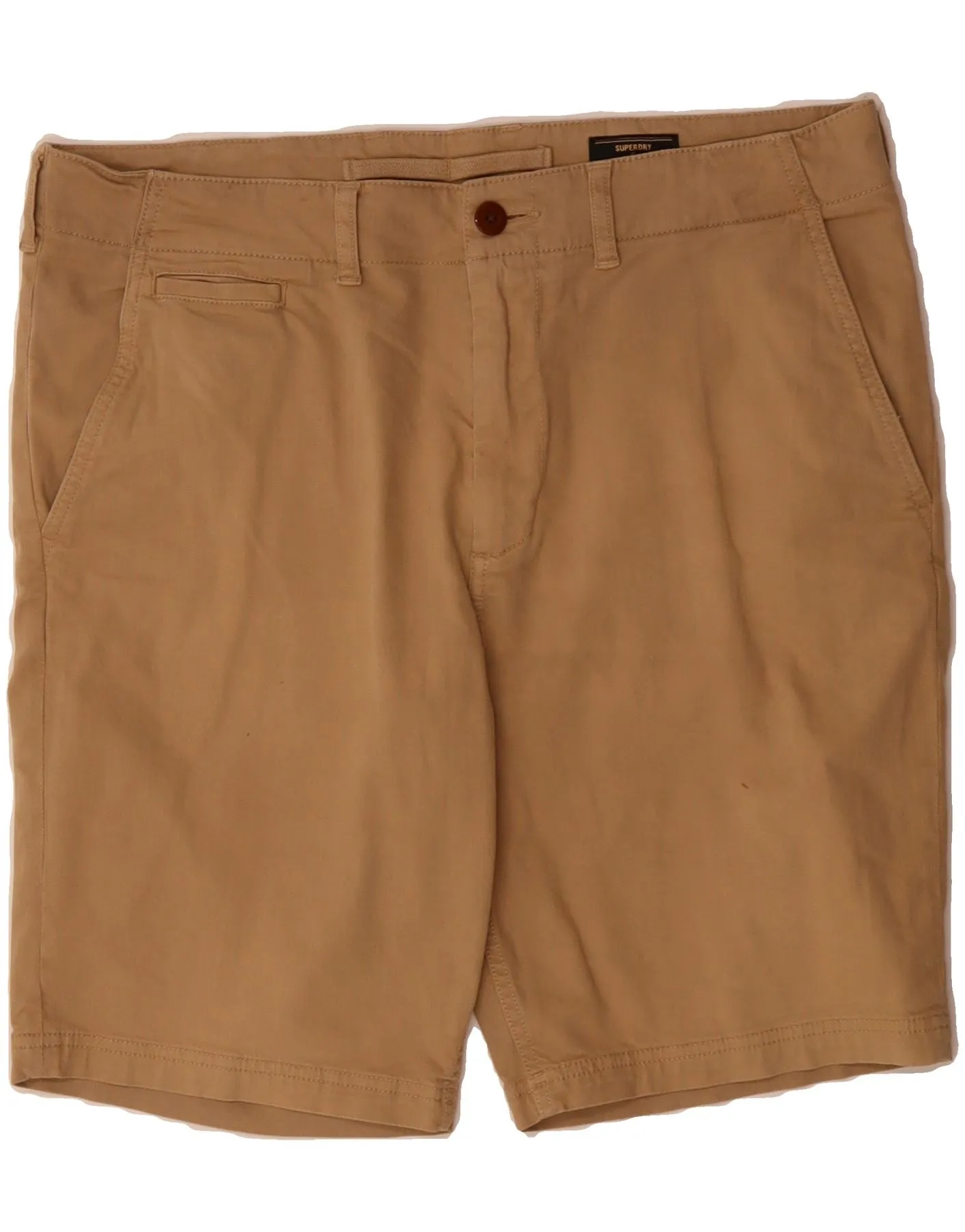 SoftInnerLining All Purpose SUPERDRY Mens Chino Shorts W34 Large Brown Cotton