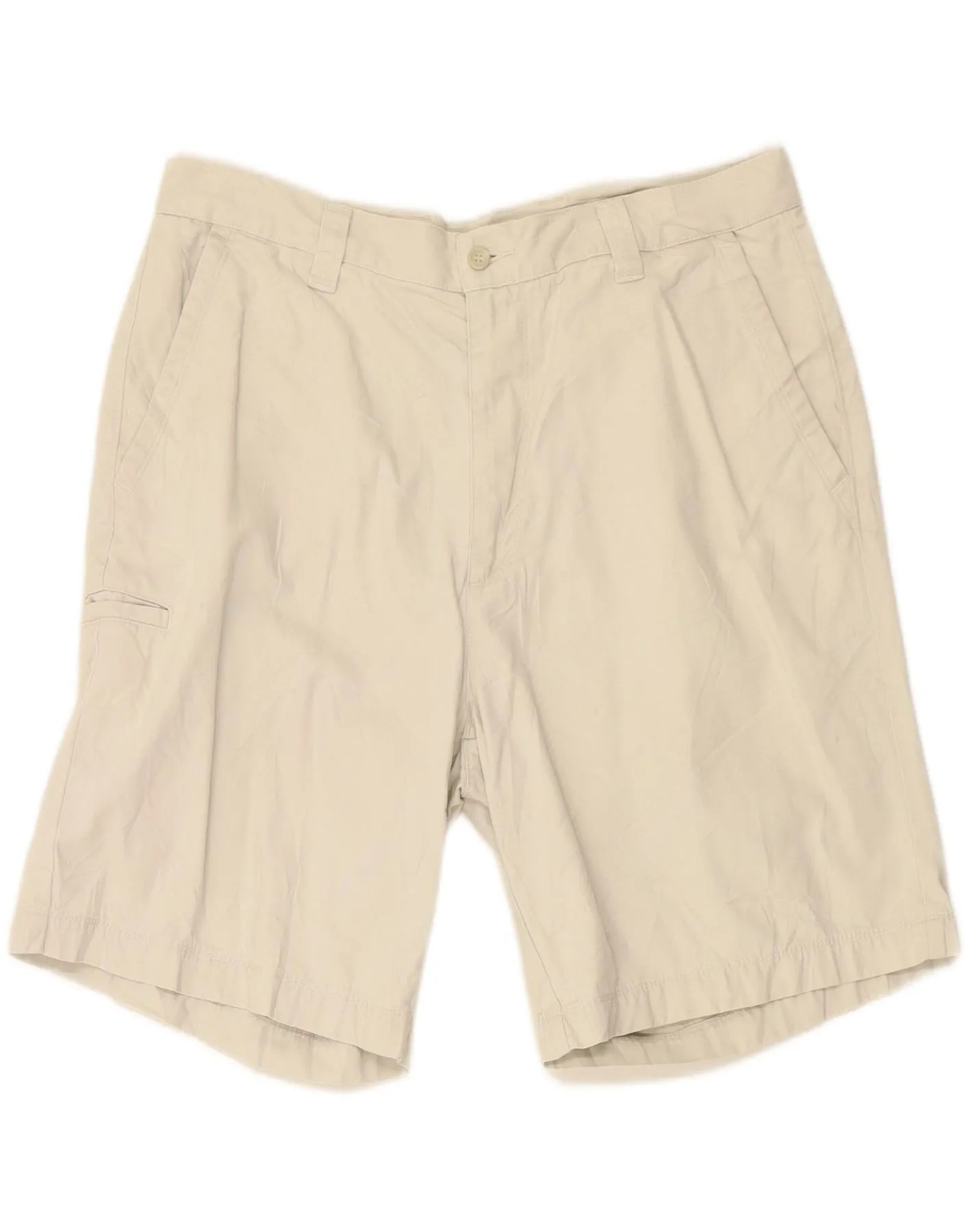 DOCKERS Mens Relaxed Fit Cargo Shorts W36 Large Off White Cotton Crisp Texture