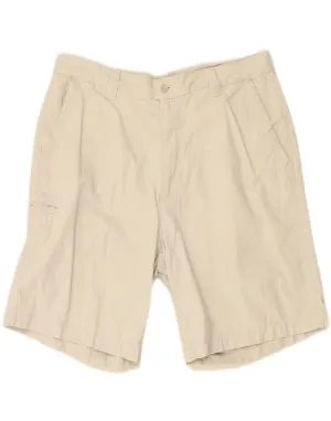 DOCKERS Mens Relaxed Fit Cargo Shorts W36 Large Off White Cotton Crisp Texture