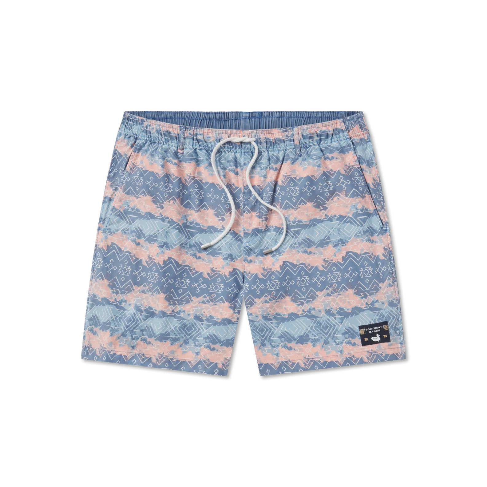 Silicone Grippers Recycled Nylon Construction SEAWASH? Shoals Swim Trunk - Mayan Watercolor