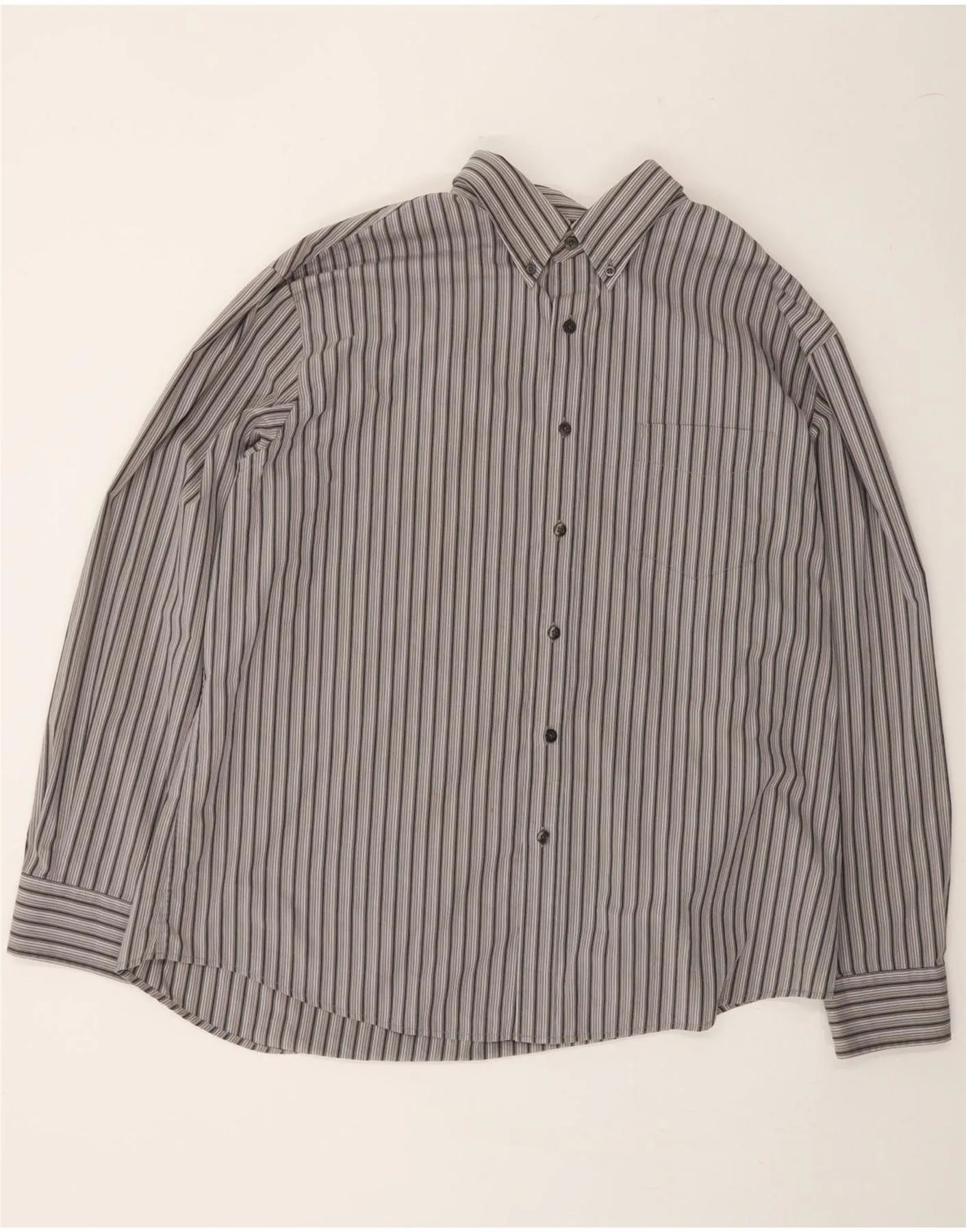 Lightweight texture Comfort-First DOCKERS Mens Shirt Size 17 17 1/2 XL Grey Striped Cotton