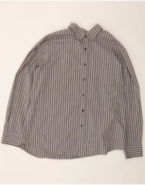 Lightweight texture Comfort-First DOCKERS Mens Shirt Size 17 17 1/2 XL Grey Striped Cotton