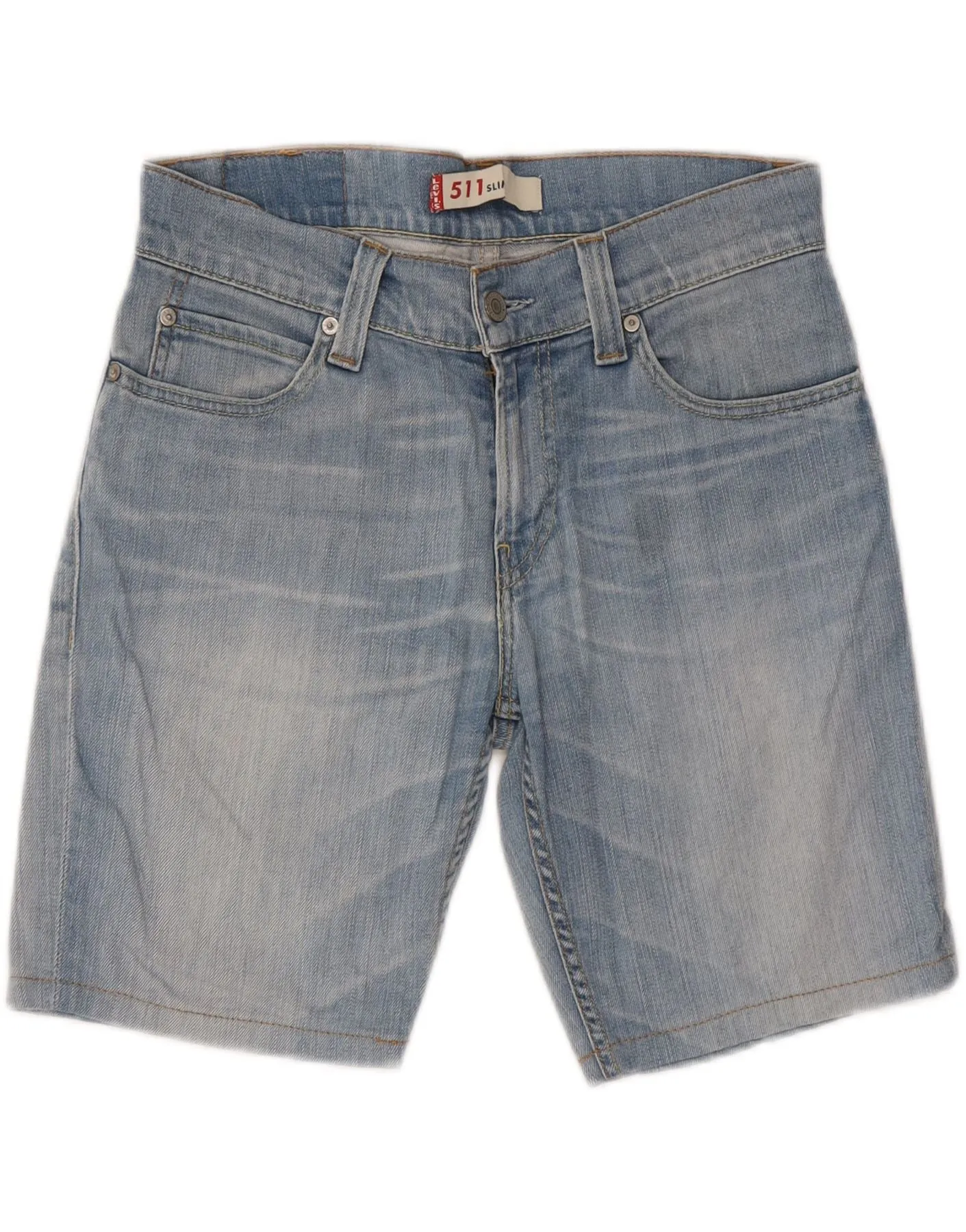LEVI'S Mens 511 Denim Shorts W32 Medium  Blue Cotton Smooth Flatlock Seams