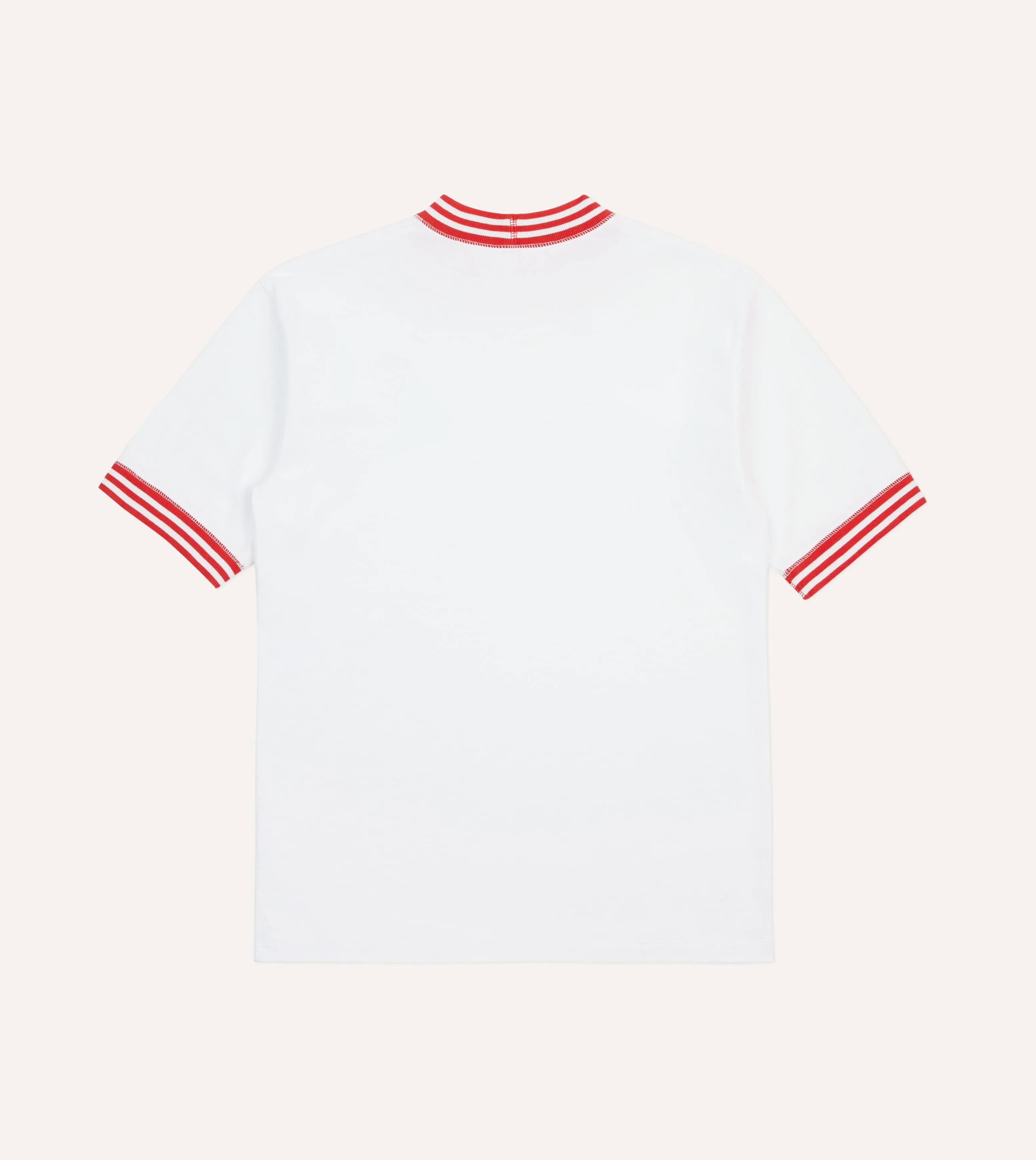 Wear Resistant Fabric petite size White and Red Tipped Ringer T-Shirt