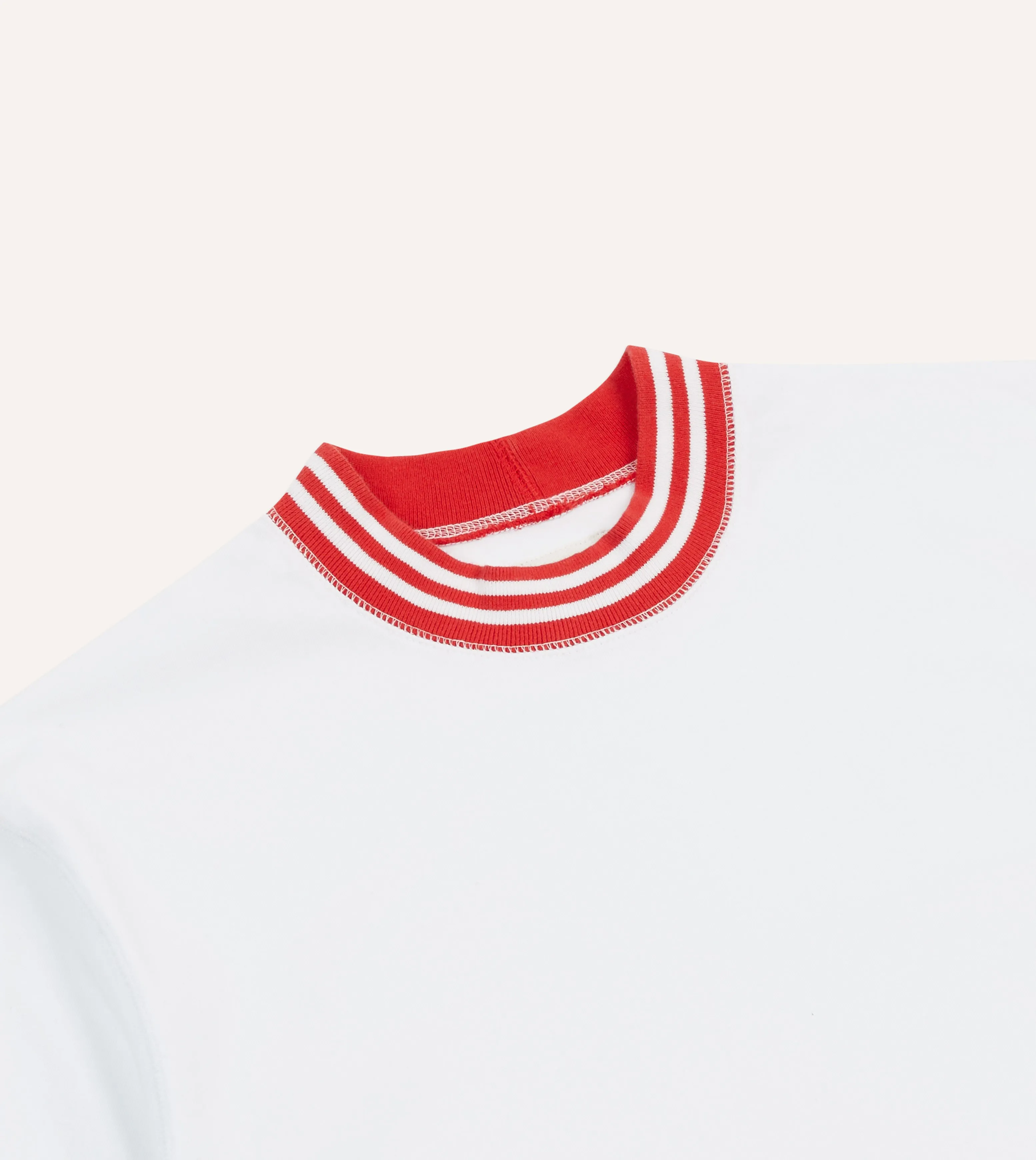 White and Red Tipped Ringer T-Shirt Daily Trend