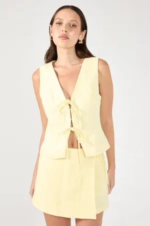 Perfect Stranger Menorca Tie Up Vest Top Lemon profit without hoods