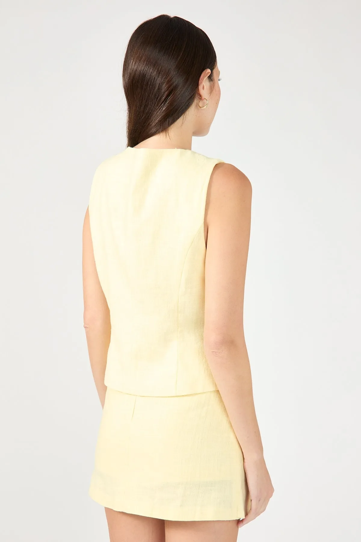 Perfect Stranger Menorca Tie Up Vest Top Lemon Quick Dry Technology Eco Friendly Dye