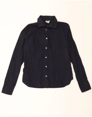 CERRUTI 1881 Womens Shirt UK 16 Large Navy Blue Pinstripe Cotton Classic Appeal
