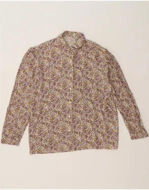 VINTAGE Womens Shirt Blouse UK 16 Large Multicoloured Floral Anti Odor Treatment Moisture Wicking Layer