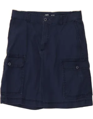 IZOD Mens Cargo Shorts W30 Medium Navy Blue Cotton All Purpose Wear Soft Stretch