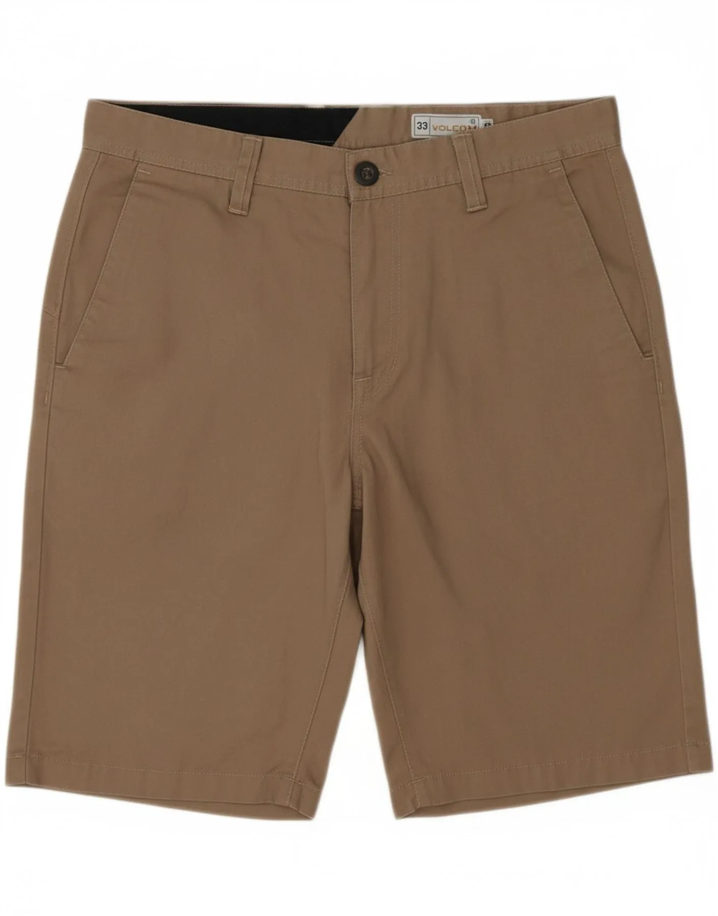 Travel Friendly day trip VOLCOM Mens Chino Shorts W33 Medium  Brown Cotton
