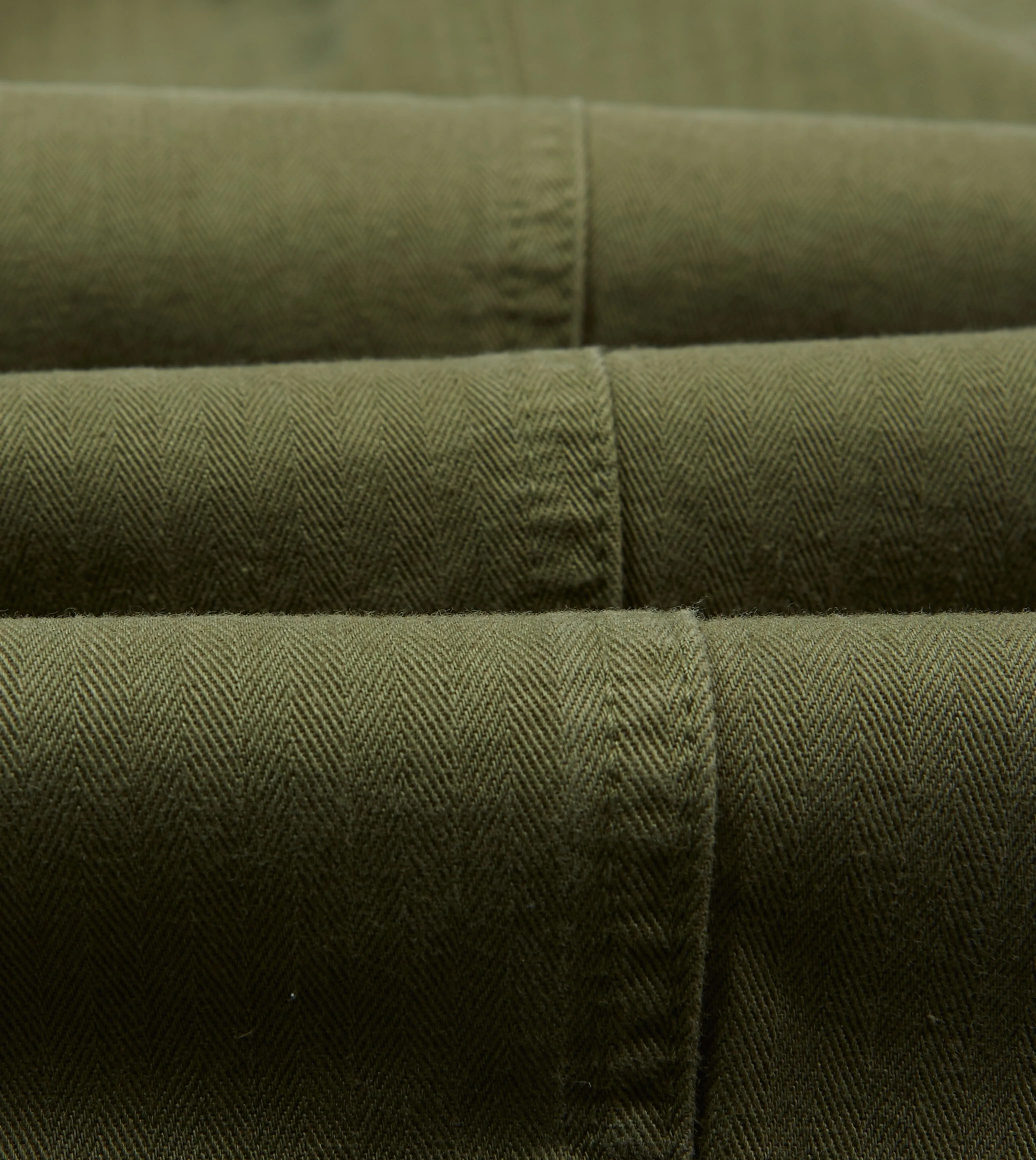 Olive Herringbone Cotton Games Trousers Elegant Workwear